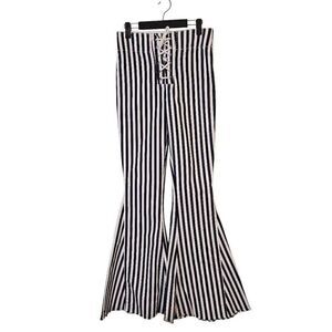 Mumu Blue woman's pants, striped flared. Size 26. #874
